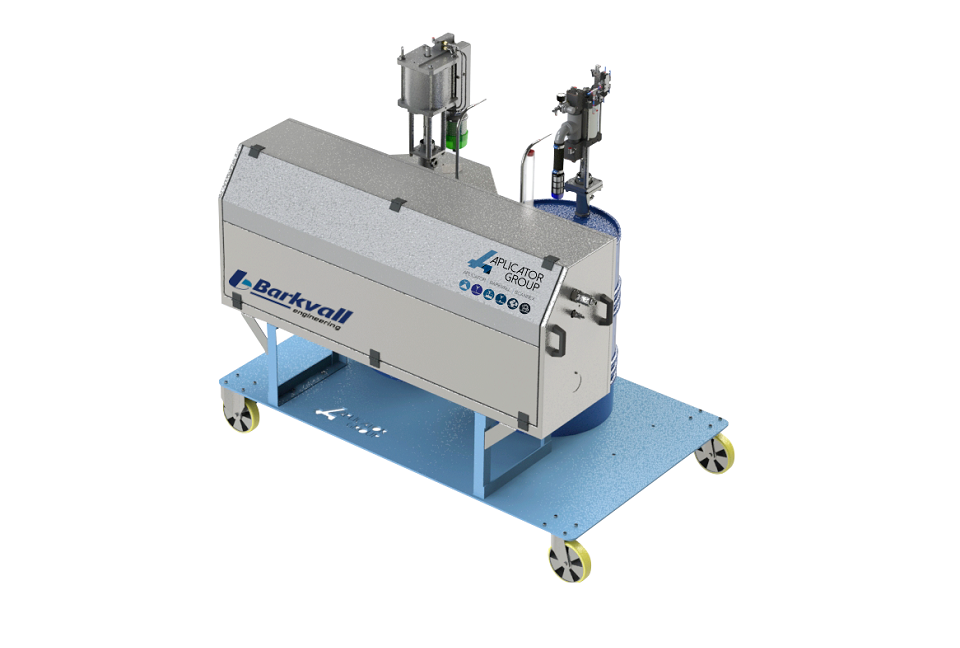 2K metering, mixing and dispensing machine for sandwich panels